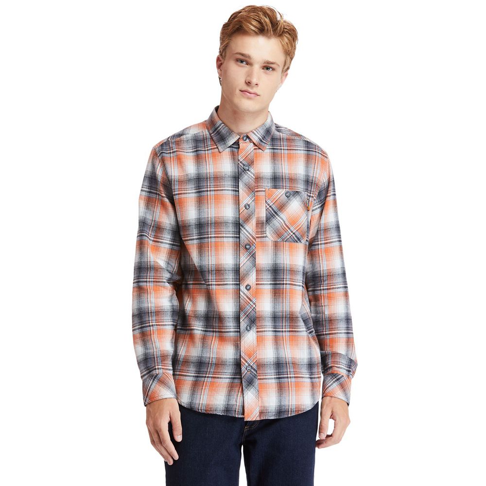 Timberland Πουκαμισα Ανδρικα Πορτοκαλι - Pro® Woodfort Midweight Flannel Work - Greece 3187452-WJ